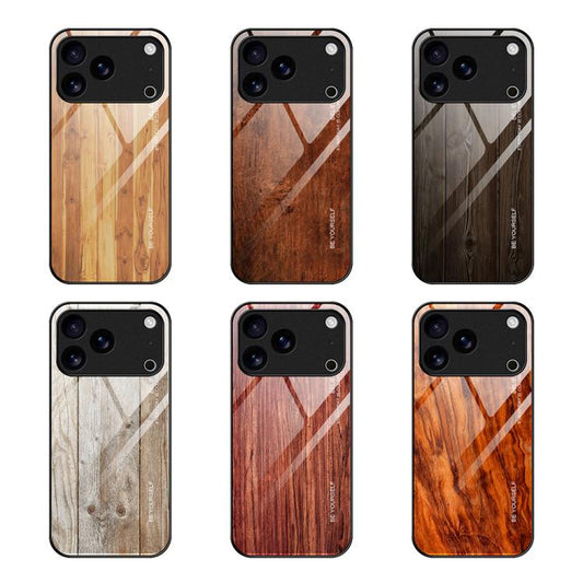 Wood Grain Glass Phone Case, For iPhone 18 Pro / 17 Pro, For iPhone 18 Pro Max / 17 Pro Max, For iPhone 17, For iPhone 17 Air, For iPhone 16 Pro Max, For iPhone 16 Pro, For iPhone 16 Plus, For iPhone 16, For iPhone 15 Pro Max, For iPhone 15 Pro        ...