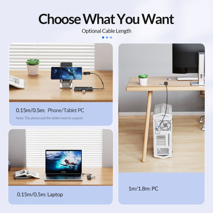 ORICO PAPW4A-U3 4 in 1 USB to USB Multi-function Docking Station HUB Adapter, PAPW4A-U3