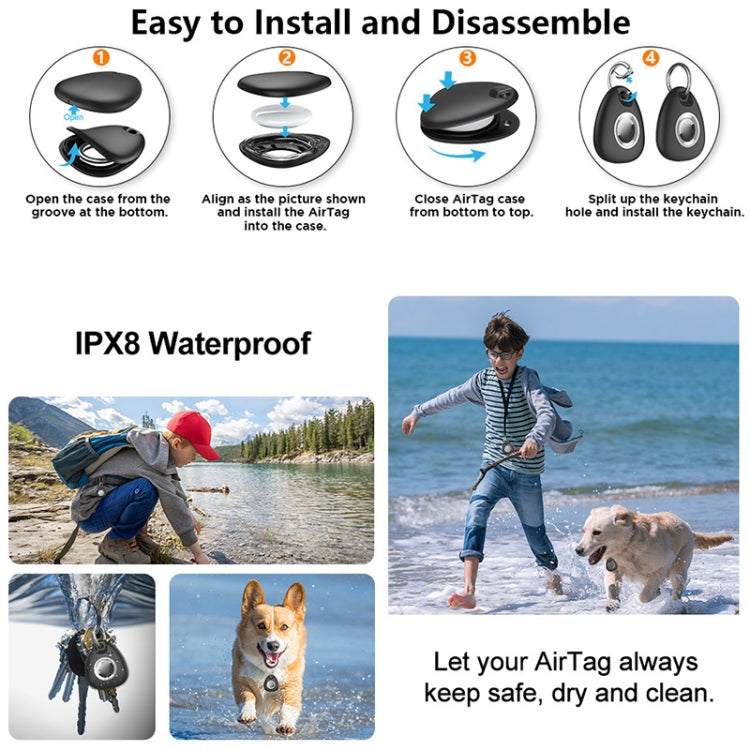 2pcs Waterproof Anti-drop Anti-lost Tracker Positioning TPU Protective Case for AirTag