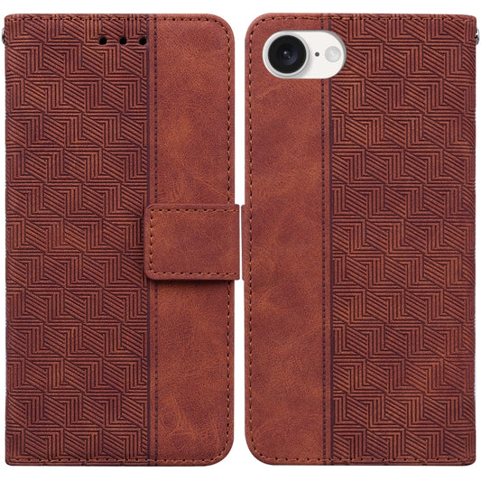 Geometric Embossed Leather Phone Case, For iPhone 17e / 16e, For iPhone 17 Pro Max, For iPhone 17 Pro, For iPhone 17, For iPhone Air, For iPhone 16 Pro Max, For iPhone 16 Pro, For iPhone 16 Plus, For iPhone 16, For iPhone 15 Pro Max, For iPhone 15 Pro ...