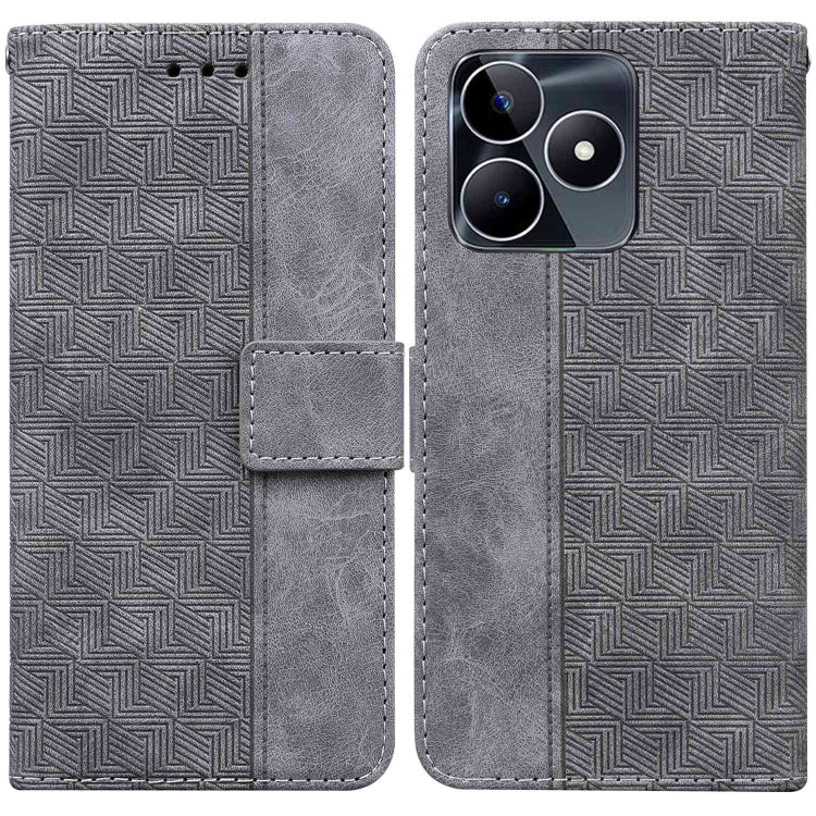 Geometric Embossed Leather Phone Case, For Realme 12 Pro+ Global, For Realme C67 4G Global, For Realme 11 4G Global, For Realme 11 5G/Narzo 60 India Version, For Realme 11 5G Global, For Realme 11 Pro / 11 Pro+ / Narzo 60 Pro, For Realme C53 / Narzo N5...