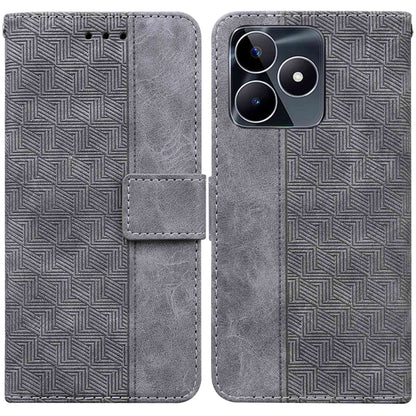 Geometric Embossed Leather Phone Case, For Realme 12 Pro+ Global, For Realme C67 4G Global, For Realme 11 4G Global, For Realme 11 5G/Narzo 60 India Version, For Realme 11 5G Global, For Realme 11 Pro / 11 Pro+ / Narzo 60 Pro, For Realme C53 / Narzo N5...
