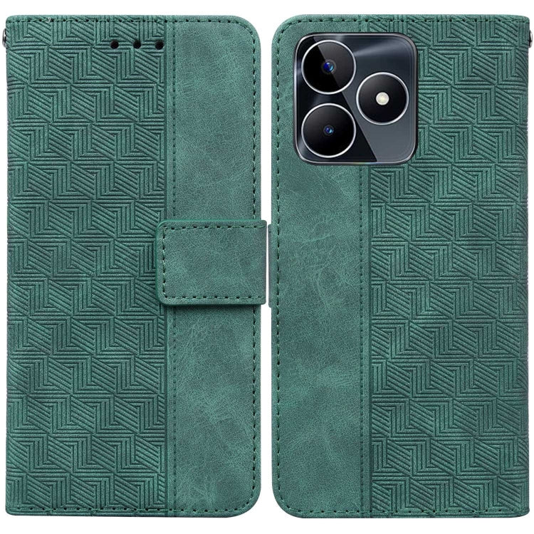 Geometric Embossed Leather Phone Case, For Realme 12 Pro+ Global, For Realme C67 4G Global, For Realme 11 4G Global, For Realme 11 5G/Narzo 60 India Version, For Realme 11 5G Global, For Realme 11 Pro / 11 Pro+ / Narzo 60 Pro, For Realme C53 / Narzo N5...