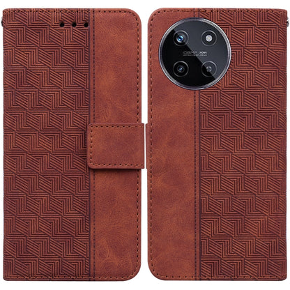 Geometric Embossed Leather Phone Case, For Realme 12 Pro+ Global, For Realme C67 4G Global, For Realme 11 4G Global, For Realme 11 5G/Narzo 60 India Version, For Realme 11 5G Global, For Realme 11 Pro / 11 Pro+ / Narzo 60 Pro, For Realme C53 / Narzo N5...