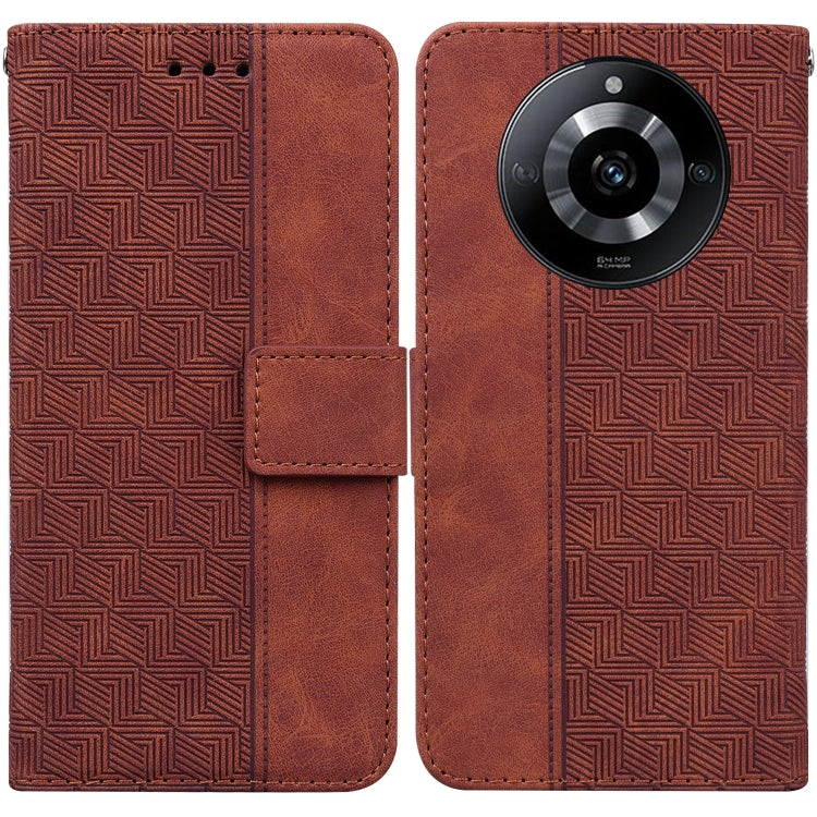 Geometric Embossed Leather Phone Case, For Realme 12 Pro+ Global, For Realme C67 4G Global, For Realme 11 4G Global, For Realme 11 5G/Narzo 60 India Version, For Realme 11 5G Global, For Realme 11 Pro / 11 Pro+ / Narzo 60 Pro, For Realme C53 / Narzo N5...
