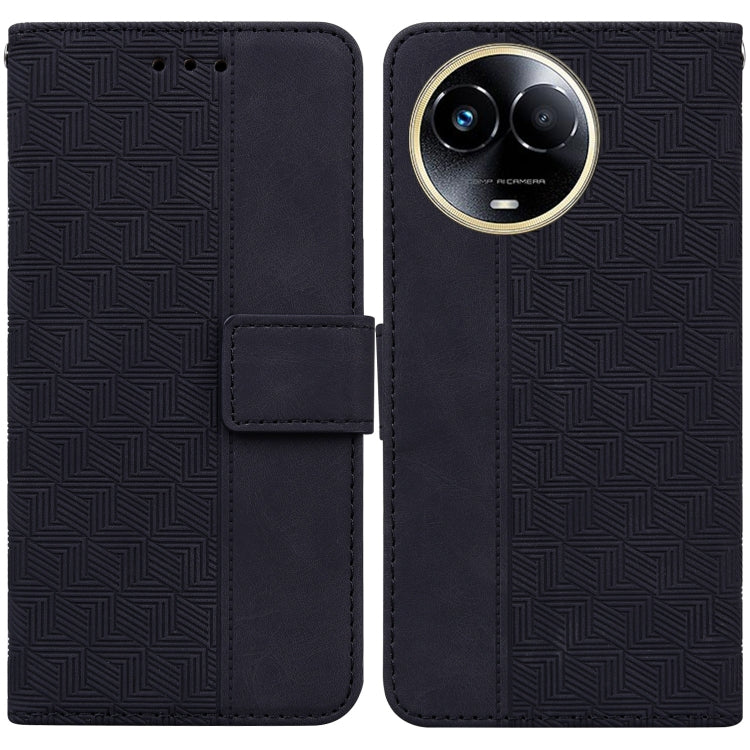 Geometric Embossed Leather Phone Case, For Realme 12 Pro+ Global, For Realme C67 4G Global, For Realme 11 4G Global, For Realme 11 5G/Narzo 60 India Version, For Realme 11 5G Global, For Realme 11 Pro / 11 Pro+ / Narzo 60 Pro, For Realme C53 / Narzo N5...