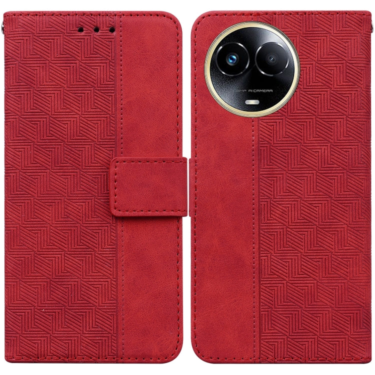 Geometric Embossed Leather Phone Case, For Realme 12 Pro+ Global, For Realme C67 4G Global, For Realme 11 4G Global, For Realme 11 5G/Narzo 60 India Version, For Realme 11 5G Global, For Realme 11 Pro / 11 Pro+ / Narzo 60 Pro, For Realme C53 / Narzo N5...