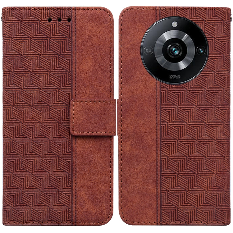Geometric Embossed Leather Phone Case, For Realme 12 Pro+ Global, For Realme C67 4G Global, For Realme 11 4G Global, For Realme 11 5G/Narzo 60 India Version, For Realme 11 5G Global, For Realme 11 Pro / 11 Pro+ / Narzo 60 Pro, For Realme C53 / Narzo N5...
