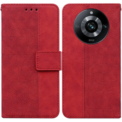 Geometric Embossed Leather Phone Case, For Realme 12 Pro+ Global, For Realme C67 4G Global, For Realme 11 4G Global, For Realme 11 5G/Narzo 60 India Version, For Realme 11 5G Global, For Realme 11 Pro / 11 Pro+ / Narzo 60 Pro, For Realme C53 / Narzo N5...