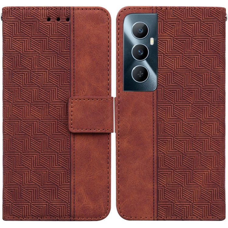 Geometric Embossed Leather Phone Case, For Realme 12 Pro+ Global, For Realme C67 4G Global, For Realme 11 4G Global, For Realme 11 5G/Narzo 60 India Version, For Realme 11 5G Global, For Realme 11 Pro / 11 Pro+ / Narzo 60 Pro, For Realme C53 / Narzo N5...