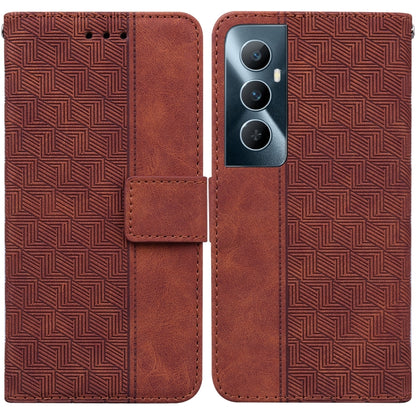 Geometric Embossed Leather Phone Case, For Realme 12 Pro+ Global, For Realme C67 4G Global, For Realme 11 4G Global, For Realme 11 5G/Narzo 60 India Version, For Realme 11 5G Global, For Realme 11 Pro / 11 Pro+ / Narzo 60 Pro, For Realme C53 / Narzo N5...