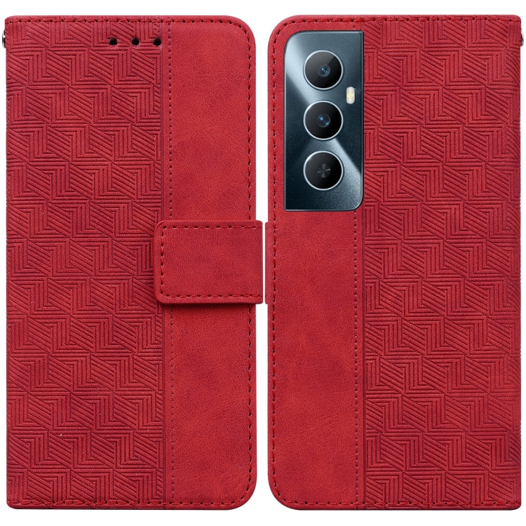 Geometric Embossed Leather Phone Case, For Realme 12 Pro+ Global, For Realme C67 4G Global, For Realme 11 4G Global, For Realme 11 5G/Narzo 60 India Version, For Realme 11 5G Global, For Realme 11 Pro / 11 Pro+ / Narzo 60 Pro, For Realme C53 / Narzo N5...