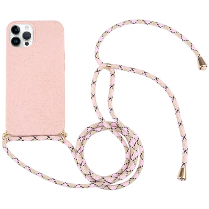 Wheat Straw TPU Shockproof Phone Case with Neck Lanyard, For iPhone 16 Pro Max, For iPhone 16 Pro, For iPhone 16 Plus, For iPhone 16, For iPhone 15 Pro Max, For iPhone 15 Pro, For iPhone 15 Plus, For iPhone 15