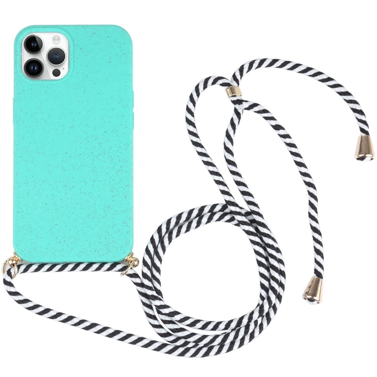 Wheat Straw TPU Shockproof Phone Case with Neck Lanyard, For iPhone 16 Pro Max, For iPhone 16 Pro, For iPhone 16 Plus, For iPhone 16, For iPhone 15 Pro Max, For iPhone 15 Pro, For iPhone 15 Plus, For iPhone 15
