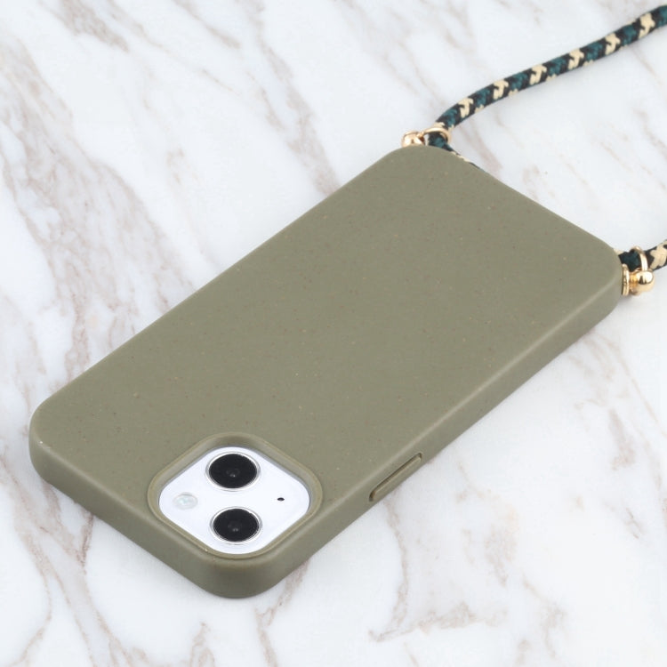 Wheat Straw TPU Shockproof Phone Case with Neck Lanyard, For iPhone 16 Pro Max, For iPhone 16 Pro, For iPhone 16 Plus, For iPhone 16, For iPhone 15 Pro Max, For iPhone 15 Pro, For iPhone 15 Plus, For iPhone 15