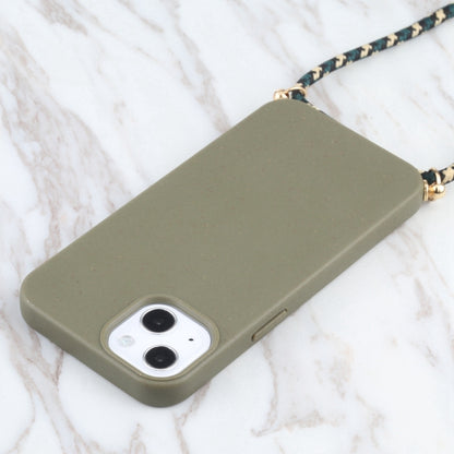 Wheat Straw TPU Shockproof Phone Case with Neck Lanyard, For iPhone 16 Pro Max, For iPhone 16 Pro, For iPhone 16 Plus, For iPhone 16, For iPhone 15 Pro Max, For iPhone 15 Pro, For iPhone 15 Plus, For iPhone 15