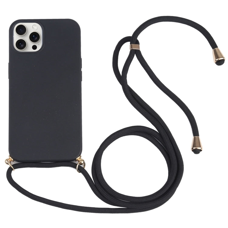 Wheat Straw TPU Shockproof Phone Case with Neck Lanyard, For iPhone 16 Pro Max, For iPhone 16 Pro, For iPhone 16 Plus, For iPhone 16, For iPhone 15 Pro Max, For iPhone 15 Pro, For iPhone 15 Plus, For iPhone 15