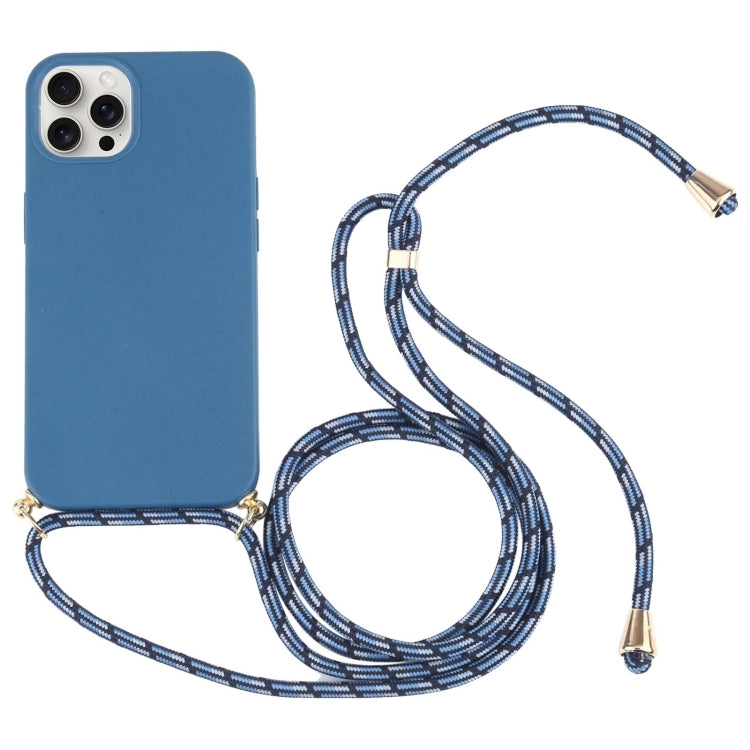 Wheat Straw TPU Shockproof Phone Case with Neck Lanyard, For iPhone 16 Pro Max, For iPhone 16 Pro, For iPhone 16 Plus, For iPhone 16, For iPhone 15 Pro Max, For iPhone 15 Pro, For iPhone 15 Plus, For iPhone 15