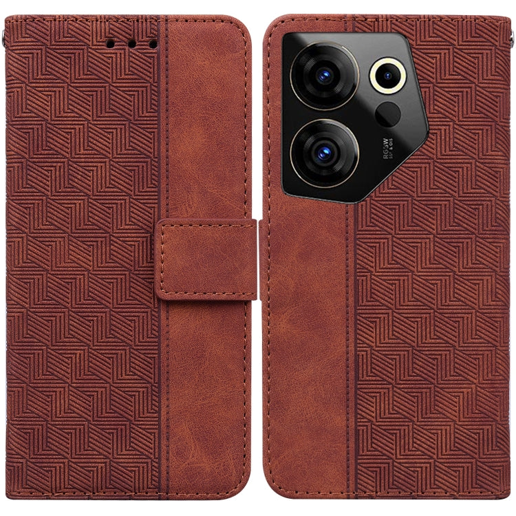Geometric Embossed Leather Phone Case, For Tecno Pova 5 Pro, For Tecno Pova Neo 3, For Tecno Camon 20 Premier 5G, For Tecno Camon 20 Pro 4G / 20
