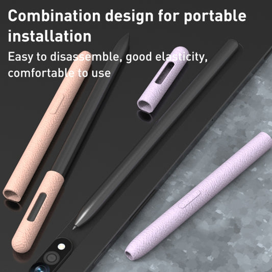 LOVE MEI Frosted Leather Texture Silicone Protective Pen Case