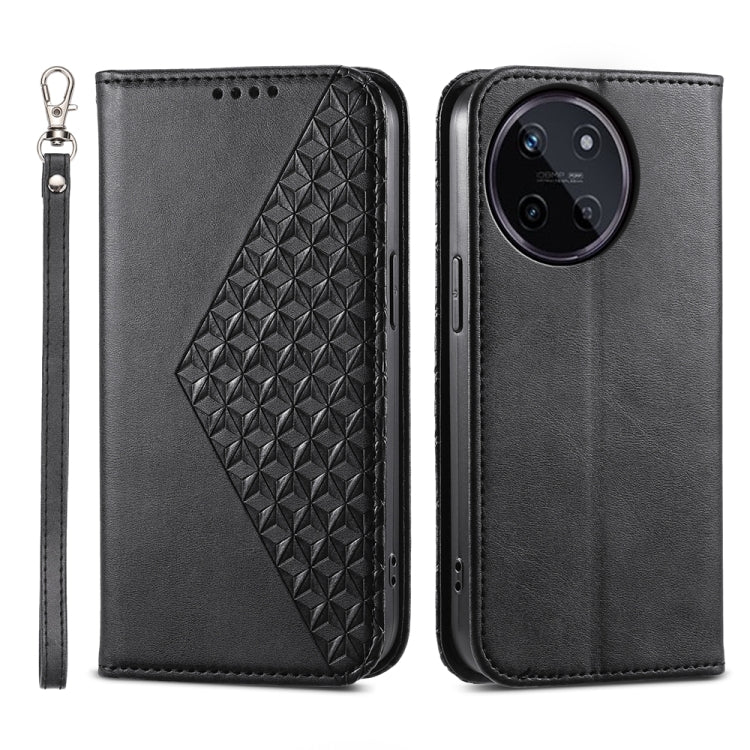 Cubic Grid Calf Texture Magnetic Leather Phone Case, For Realme C100 4G, For Realme 16 5G, For Realme C85 5G / Realme 15x 5G, For Realme C85 Pro 4G, For Realme 14 Pro+, For Realme 14 Pro, For Realme C75 / Realme 14x, For Realme 13+                     ...