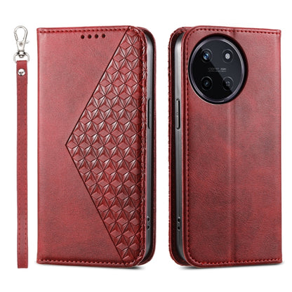 Cubic Grid Calf Texture Magnetic Leather Phone Case, For Realme C100 4G, For Realme 16 5G, For Realme C85 5G / Realme 15x 5G, For Realme C85 Pro 4G, For Realme 14 Pro+, For Realme 14 Pro, For Realme C75 / Realme 14x, For Realme 13+                     ...