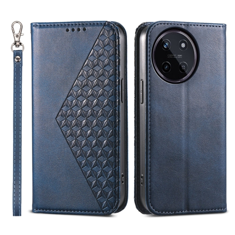 Cubic Grid Calf Texture Magnetic Leather Phone Case, For Realme C100 4G, For Realme 16 5G, For Realme C85 5G / Realme 15x 5G, For Realme C85 Pro 4G, For Realme 14 Pro+, For Realme 14 Pro, For Realme C75 / Realme 14x, For Realme 13+                     ...