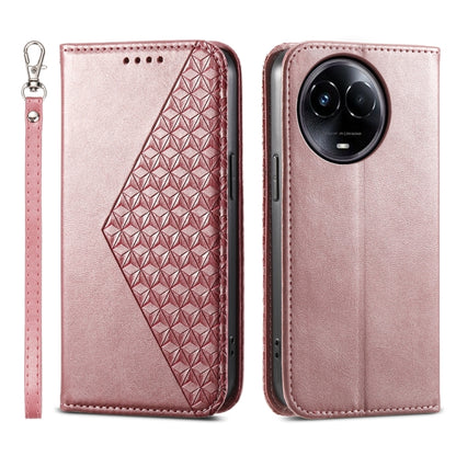 Cubic Grid Calf Texture Magnetic Leather Phone Case, For Realme C100 4G, For Realme 16 5G, For Realme C85 5G / Realme 15x 5G, For Realme C85 Pro 4G, For Realme 14 Pro+, For Realme 14 Pro, For Realme C75 / Realme 14x, For Realme 13+                     ...