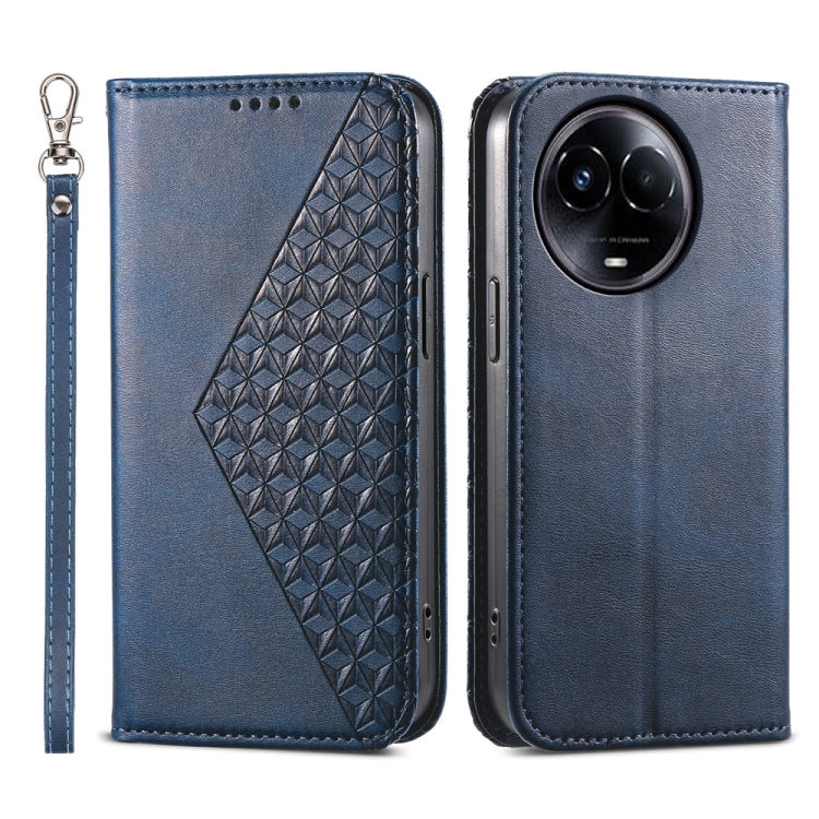 Cubic Grid Calf Texture Magnetic Leather Phone Case, For Realme C100 4G, For Realme 16 5G, For Realme C85 5G / Realme 15x 5G, For Realme C85 Pro 4G, For Realme 14 Pro+, For Realme 14 Pro, For Realme C75 / Realme 14x, For Realme 13+                     ...