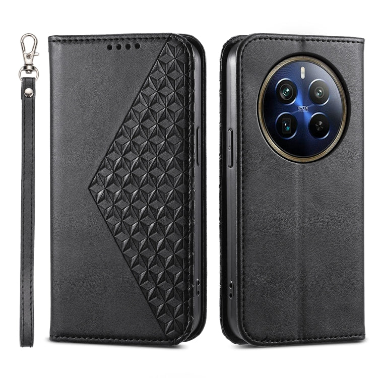 Cubic Grid Calf Texture Magnetic Leather Phone Case, For Realme C100 4G, For Realme 16 5G, For Realme C85 5G / Realme 15x 5G, For Realme C85 Pro 4G, For Realme 14 Pro+, For Realme 14 Pro, For Realme C75 / Realme 14x, For Realme 13+                     ...