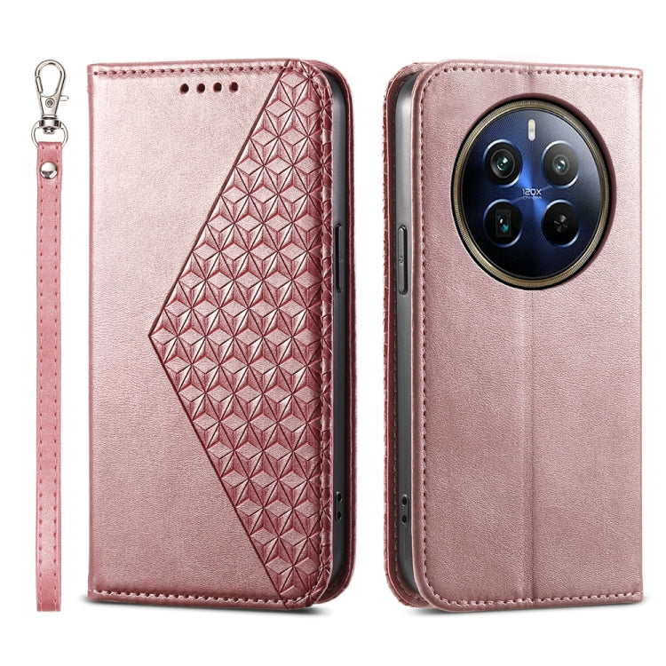 Cubic Grid Calf Texture Magnetic Leather Phone Case, For Realme C100 4G, For Realme 16 5G, For Realme C85 5G / Realme 15x 5G, For Realme C85 Pro 4G, For Realme 14 Pro+, For Realme 14 Pro, For Realme C75 / Realme 14x, For Realme 13+                     ...
