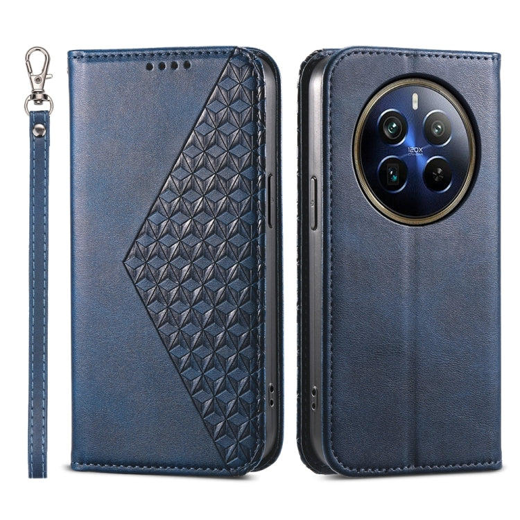 Cubic Grid Calf Texture Magnetic Leather Phone Case, For Realme C100 4G, For Realme 16 5G, For Realme C85 5G / Realme 15x 5G, For Realme C85 Pro 4G, For Realme 14 Pro+, For Realme 14 Pro, For Realme C75 / Realme 14x, For Realme 13+                     ...