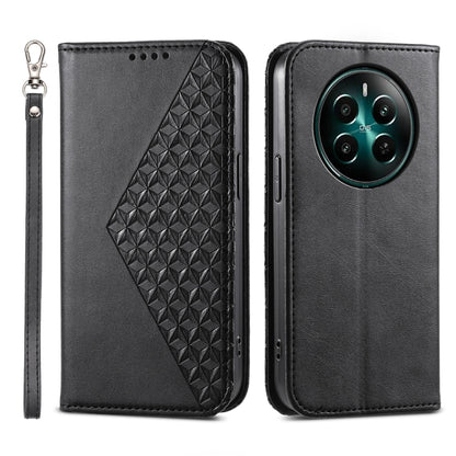 Cubic Grid Calf Texture Magnetic Leather Phone Case, For Realme C100 4G, For Realme 16 5G, For Realme C85 5G / Realme 15x 5G, For Realme C85 Pro 4G, For Realme 14 Pro+, For Realme 14 Pro, For Realme C75 / Realme 14x, For Realme 13+                     ...