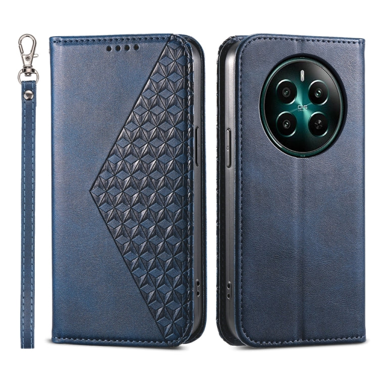 Cubic Grid Calf Texture Magnetic Leather Phone Case, For Realme C100 4G, For Realme 16 5G, For Realme C85 5G / Realme 15x 5G, For Realme C85 Pro 4G, For Realme 14 Pro+, For Realme 14 Pro, For Realme C75 / Realme 14x, For Realme 13+                     ...