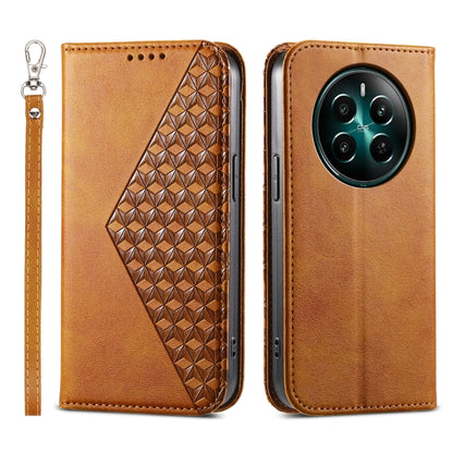 Cubic Grid Calf Texture Magnetic Leather Phone Case, For Realme C100 4G, For Realme 16 5G, For Realme C85 5G / Realme 15x 5G, For Realme C85 Pro 4G, For Realme 14 Pro+, For Realme 14 Pro, For Realme C75 / Realme 14x, For Realme 13+                     ...