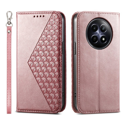 Cubic Grid Calf Texture Magnetic Leather Phone Case, For Realme C100 4G, For Realme 16 5G, For Realme C85 5G / Realme 15x 5G, For Realme C85 Pro 4G, For Realme 14 Pro+, For Realme 14 Pro, For Realme C75 / Realme 14x, For Realme 13+                     ...