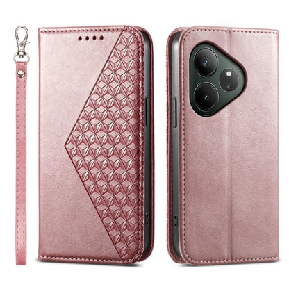 Cubic Grid Calf Texture Magnetic Leather Phone Case, For Realme C100 4G, For Realme 16 5G, For Realme C85 5G / Realme 15x 5G, For Realme C85 Pro 4G, For Realme 14 Pro+, For Realme 14 Pro, For Realme C75 / Realme 14x, For Realme 13+                     ...