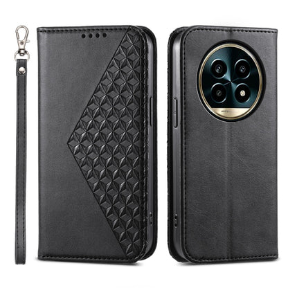 Cubic Grid Calf Texture Magnetic Leather Phone Case, For Realme C100 4G, For Realme 16 5G, For Realme C85 5G / Realme 15x 5G, For Realme C85 Pro 4G, For Realme 14 Pro+, For Realme 14 Pro, For Realme C75 / Realme 14x, For Realme 13+                     ...
