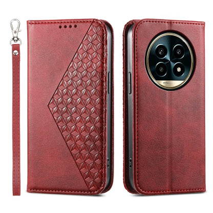 Cubic Grid Calf Texture Magnetic Leather Phone Case, For Realme C100 4G, For Realme 16 5G, For Realme C85 5G / Realme 15x 5G, For Realme C85 Pro 4G, For Realme 14 Pro+, For Realme 14 Pro, For Realme C75 / Realme 14x, For Realme 13+                     ...