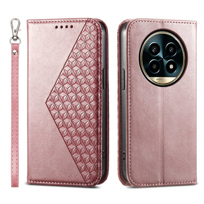 Cubic Grid Calf Texture Magnetic Leather Phone Case, For Realme C100 4G, For Realme 16 5G, For Realme C85 5G / Realme 15x 5G, For Realme C85 Pro 4G, For Realme 14 Pro+, For Realme 14 Pro, For Realme C75 / Realme 14x, For Realme 13+                     ...