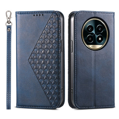 Cubic Grid Calf Texture Magnetic Leather Phone Case, For Realme C100 4G, For Realme 16 5G, For Realme C85 5G / Realme 15x 5G, For Realme C85 Pro 4G, For Realme 14 Pro+, For Realme 14 Pro, For Realme C75 / Realme 14x, For Realme 13+                     ...