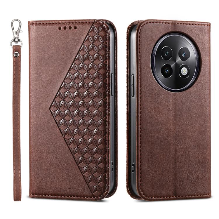 Cubic Grid Calf Texture Magnetic Leather Phone Case, For Realme C100 4G, For Realme 16 5G, For Realme C85 5G / Realme 15x 5G, For Realme C85 Pro 4G, For Realme 14 Pro+, For Realme 14 Pro, For Realme C75 / Realme 14x, For Realme 13+                     ...