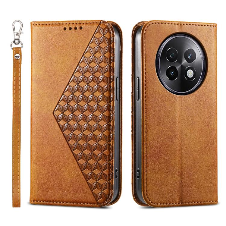 Cubic Grid Calf Texture Magnetic Leather Phone Case, For Realme C100 4G, For Realme 16 5G, For Realme C85 5G / Realme 15x 5G, For Realme C85 Pro 4G, For Realme 14 Pro+, For Realme 14 Pro, For Realme C75 / Realme 14x, For Realme 13+                     ...