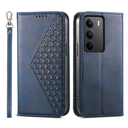 Cubic Grid Calf Texture Magnetic Leather Phone Case, For Realme C100 4G, For Realme 16 5G, For Realme C85 5G / Realme 15x 5G, For Realme C85 Pro 4G, For Realme 14 Pro+, For Realme 14 Pro, For Realme C75 / Realme 14x, For Realme 13+                     ...