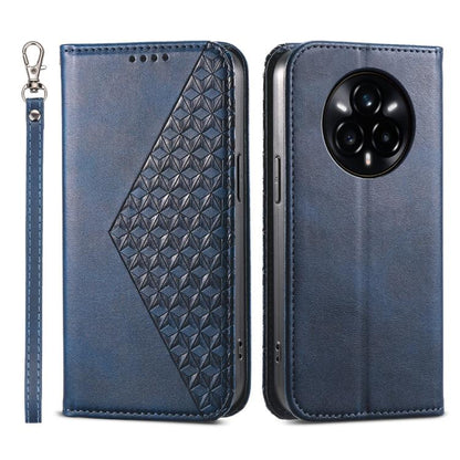 Cubic Grid Calf Texture Magnetic Leather Phone Case, For Realme C100 4G, For Realme 16 5G, For Realme C85 5G / Realme 15x 5G, For Realme C85 Pro 4G, For Realme 14 Pro+, For Realme 14 Pro, For Realme C75 / Realme 14x, For Realme 13+                     ...
