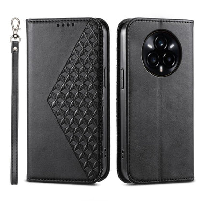 Cubic Grid Calf Texture Magnetic Leather Phone Case, For Realme C100 4G, For Realme 16 5G, For Realme C85 5G / Realme 15x 5G, For Realme C85 Pro 4G, For Realme 14 Pro+, For Realme 14 Pro, For Realme C75 / Realme 14x, For Realme 13+                     ...