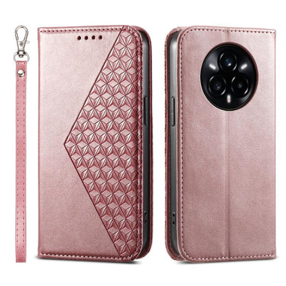 Cubic Grid Calf Texture Magnetic Leather Phone Case, For Realme C100 4G, For Realme 16 5G, For Realme C85 5G / Realme 15x 5G, For Realme C85 Pro 4G, For Realme 14 Pro+, For Realme 14 Pro, For Realme C75 / Realme 14x, For Realme 13+                     ...