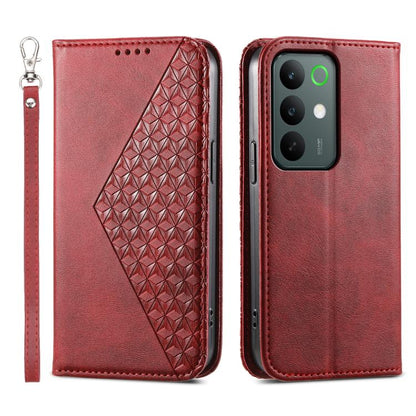 Cubic Grid Calf Texture Magnetic Leather Phone Case, For Realme C100 4G, For Realme 16 5G, For Realme C85 5G / Realme 15x 5G, For Realme C85 Pro 4G, For Realme 14 Pro+, For Realme 14 Pro, For Realme C75 / Realme 14x, For Realme 13+                     ...