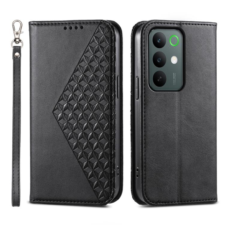 Cubic Grid Calf Texture Magnetic Leather Phone Case, For Realme C100 4G, For Realme 16 5G, For Realme C85 5G / Realme 15x 5G, For Realme C85 Pro 4G, For Realme 14 Pro+, For Realme 14 Pro, For Realme C75 / Realme 14x, For Realme 13+                     ...