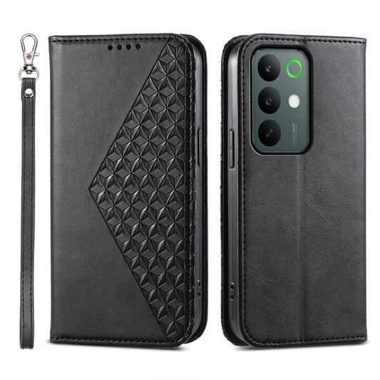 Cubic Grid Calf Texture Magnetic Leather Phone Case, For Realme C100 4G, For Realme 16 5G, For Realme C85 5G / Realme 15x 5G, For Realme C85 Pro 4G, For Realme 14 Pro+, For Realme 14 Pro, For Realme C75 / Realme 14x, For Realme 13+